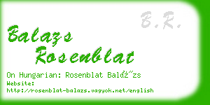 balazs rosenblat business card